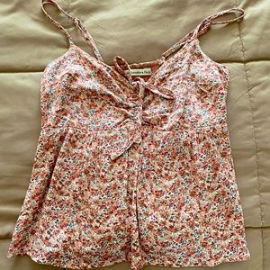 Floral spaghetti strap cami tank top